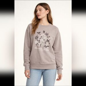 NWOT Abercrombie & Fitch Taupe Floral Kids Sweater